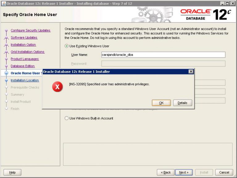 Как сменить oracle home